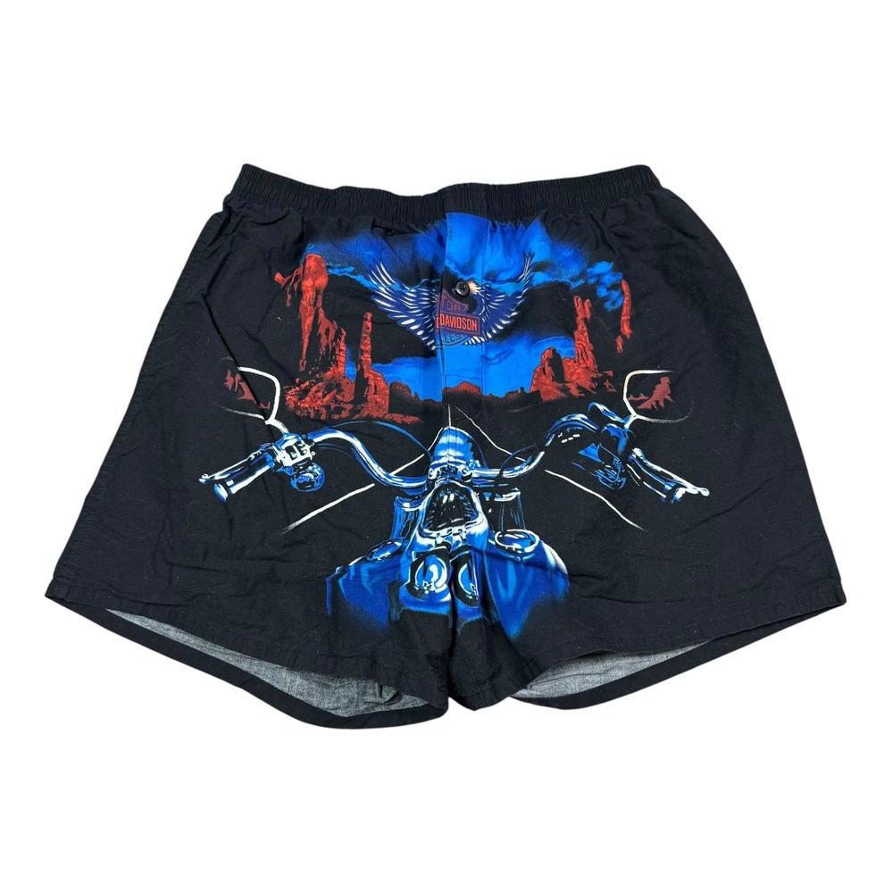 Vintage 90s Harley Davidson AOP Black Boxer Briefs Men's XL
